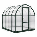 Serre de jardin à toit arrondi 201 × 200 × 219 cm en aluminium vert foncé et polycarbonate translucide